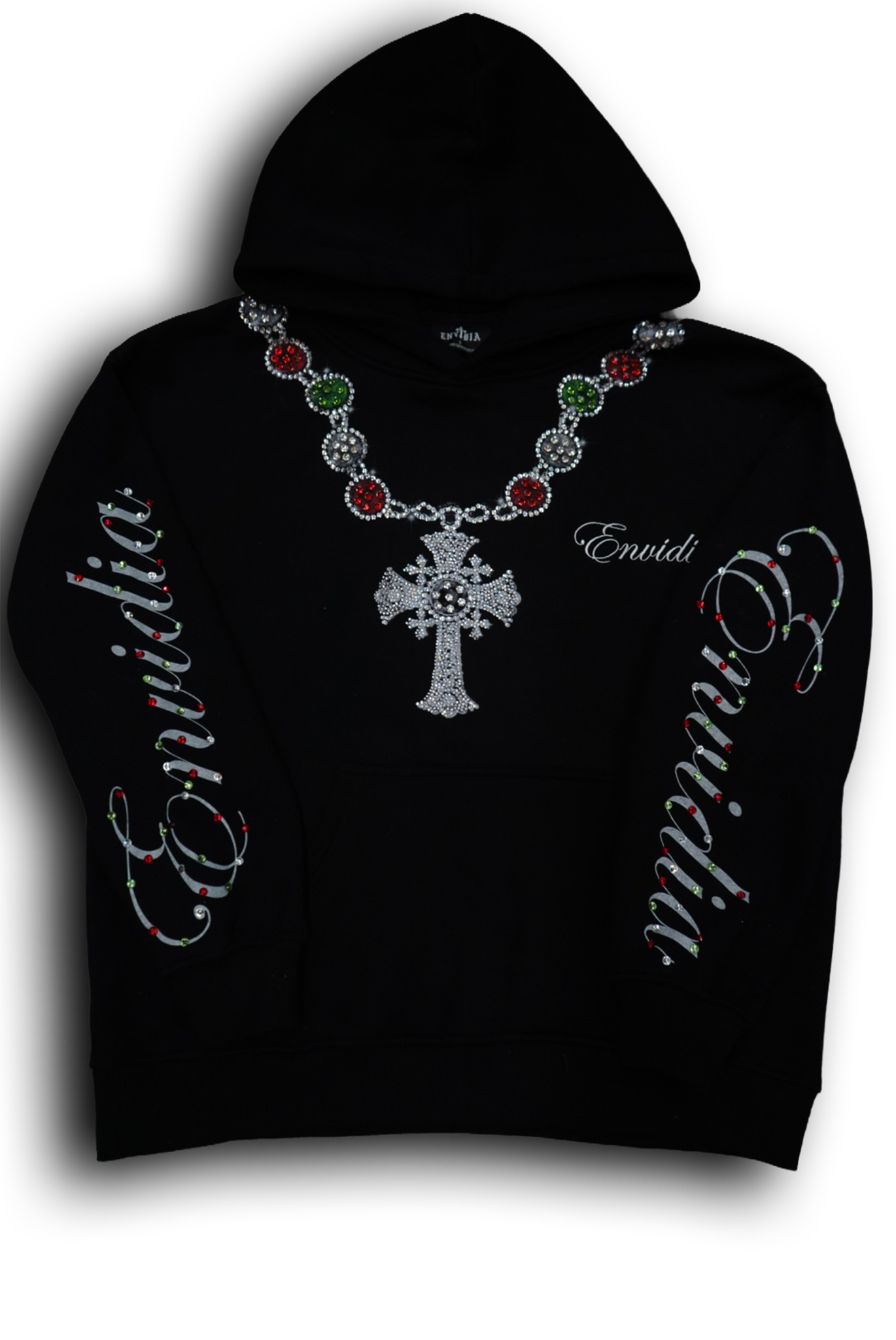 ENVIDIA CHAIN RHINESTONE HOODIE