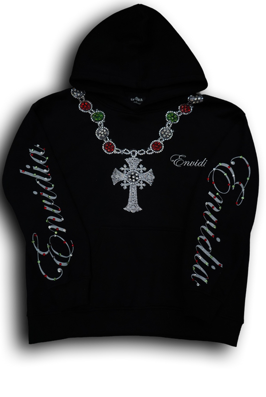 ENVIDIA CHAIN RHINESTONE HOODIE